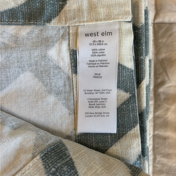 West Elm Cotton Scribble Curtains 48”x96” - Picture 2 of 3